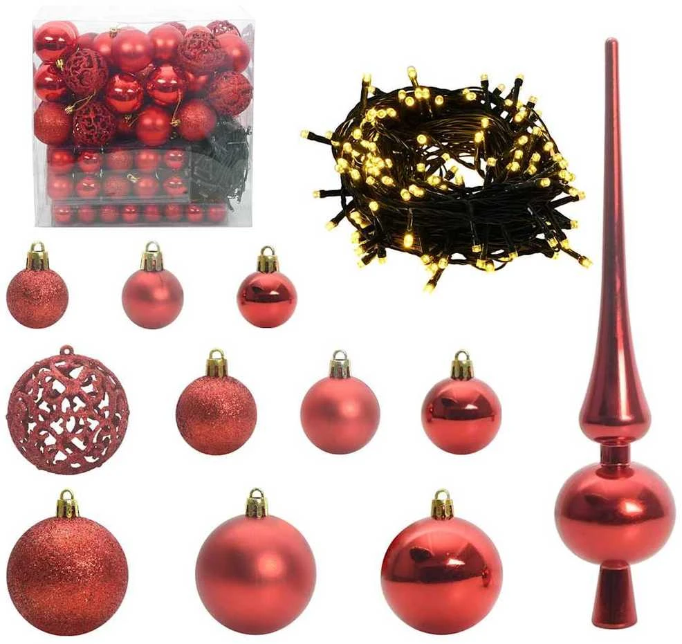Kalėdinių Kraitės Rinkinys 120 vnt. 300 LED Šilta balta Ø 6 cm