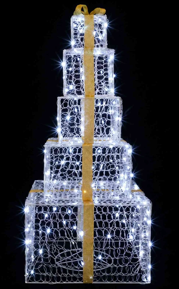 Kalėdinių LED dovanų dėžučių rinkinys 250 LED Šalta balta