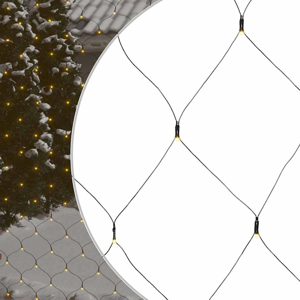 Kalėdinių lempučių tinklas, 3x2m, 204 šiltos baltos LED