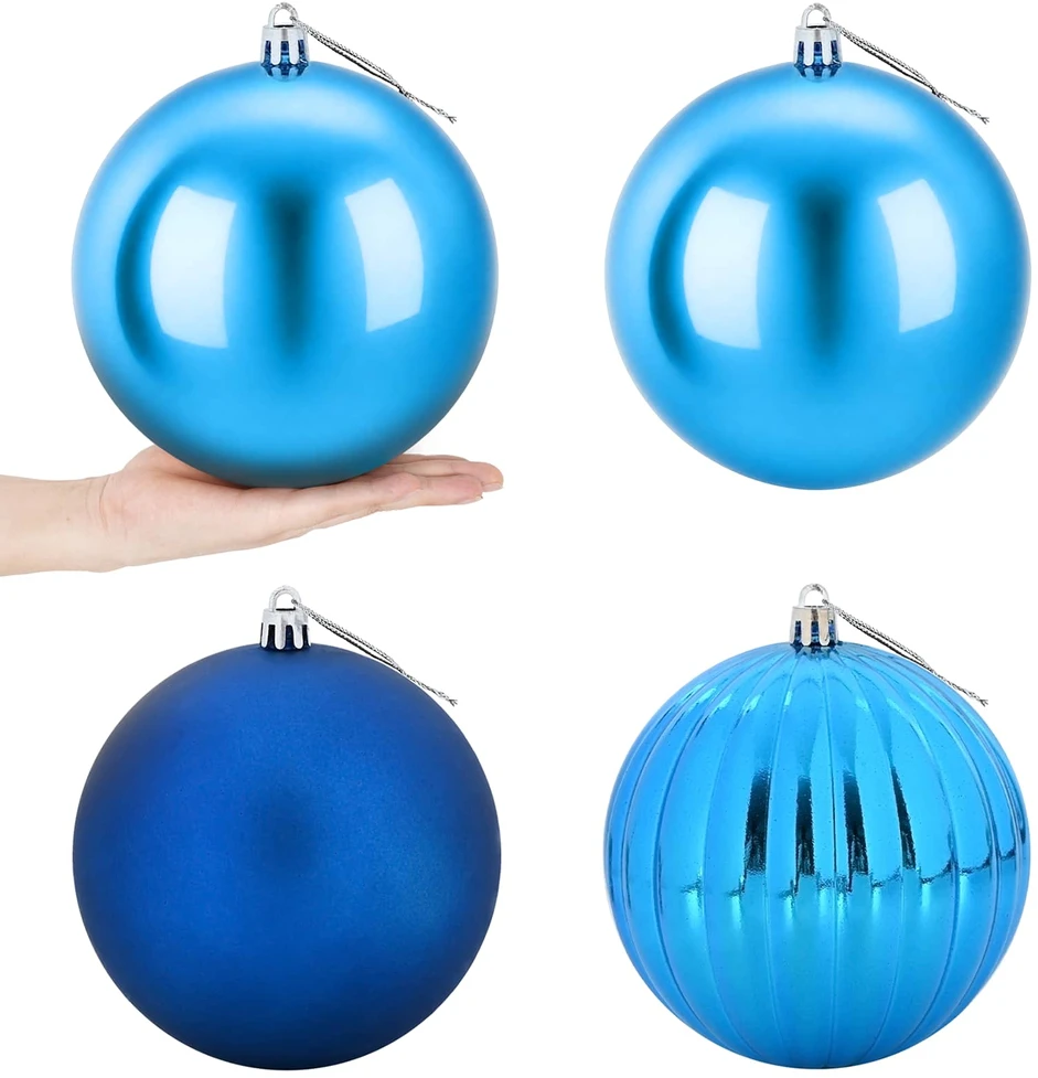 Kalėdinių rutulių rinkinys XXL 4 vnt. Mėlyna Ø 20 cm Plastmasė
