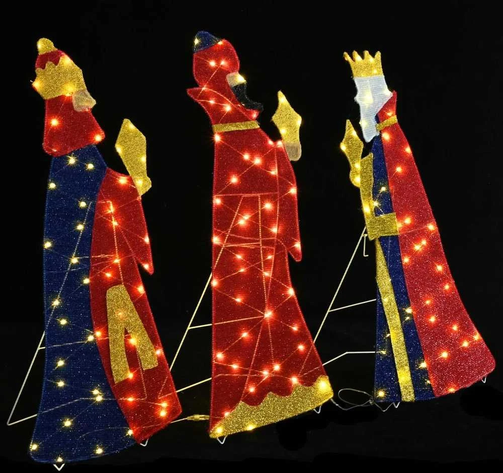 3 karaliai Kalėdų apšvietimas 3 vnt. LED Šilta balta 105 cm