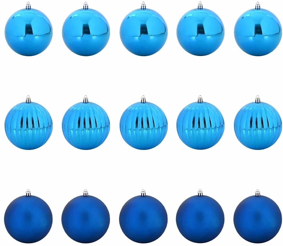 Kalėdų Burbulų Rinkinys XL 15 vnt. Mėlyna Ø 10 cm Plastmasė