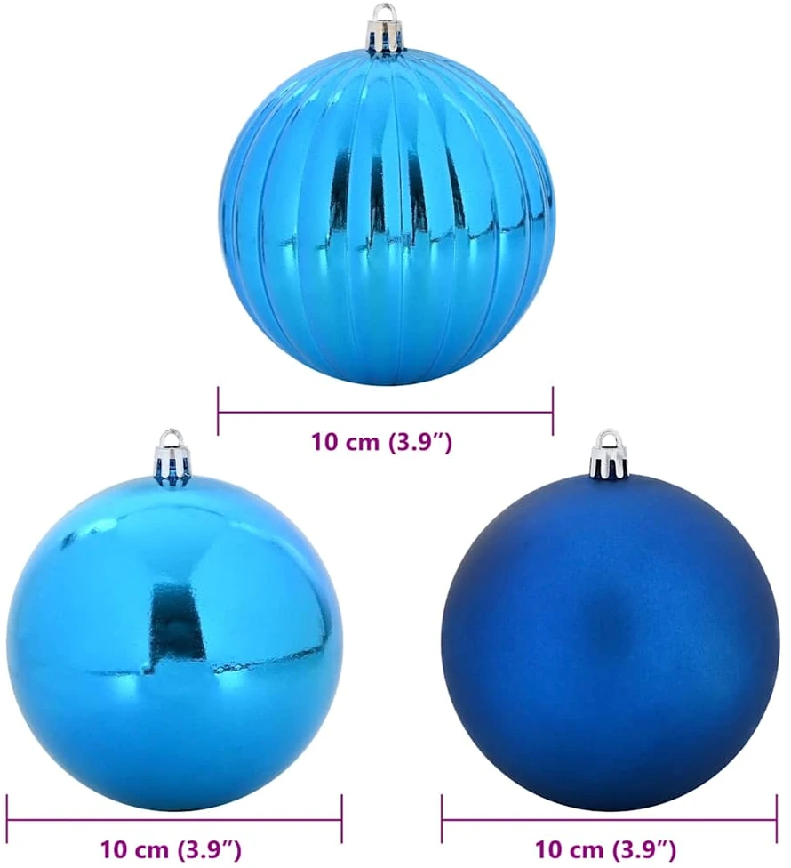 Kalėdų Burbulų Rinkinys XL 15 vnt. Mėlyna Ø 10 cm Plastmasė
