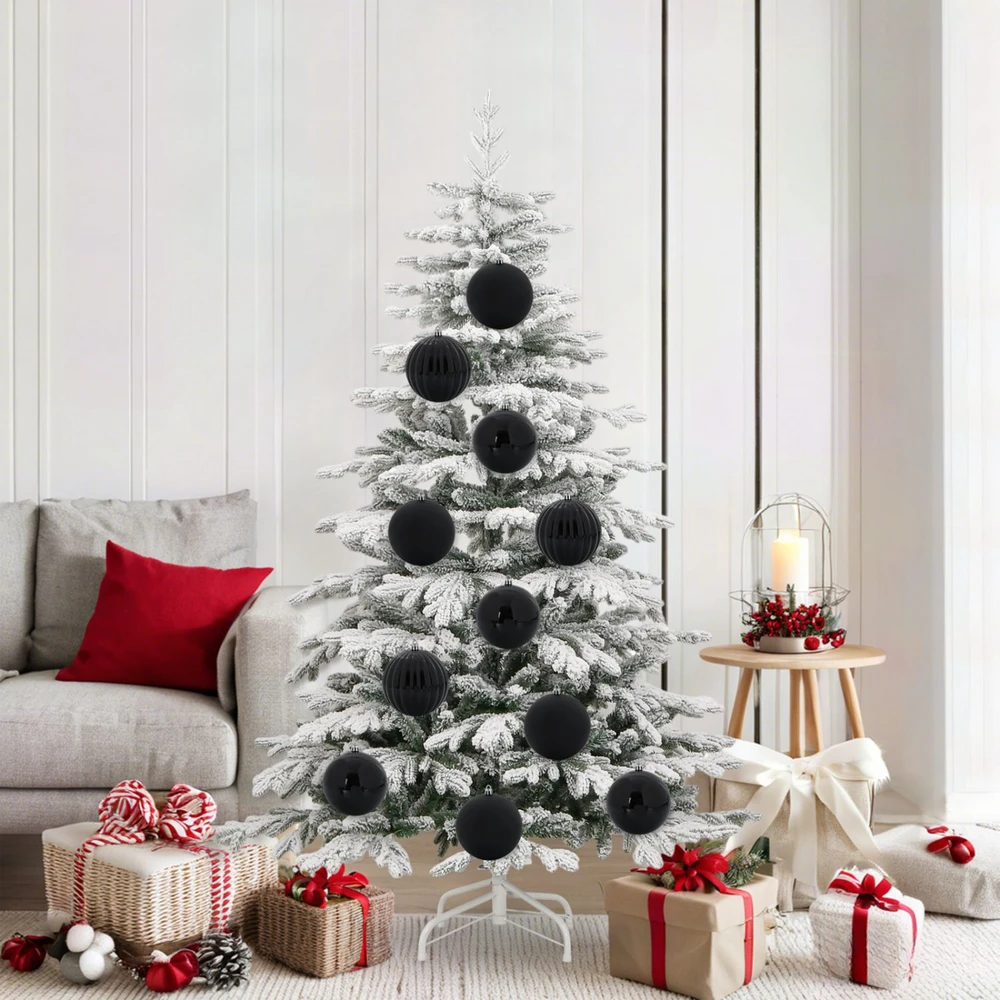 Kalėdų Burbulų Rinkinys XL 9 vnt. Juoda Ø 15 cm Plastmasė
