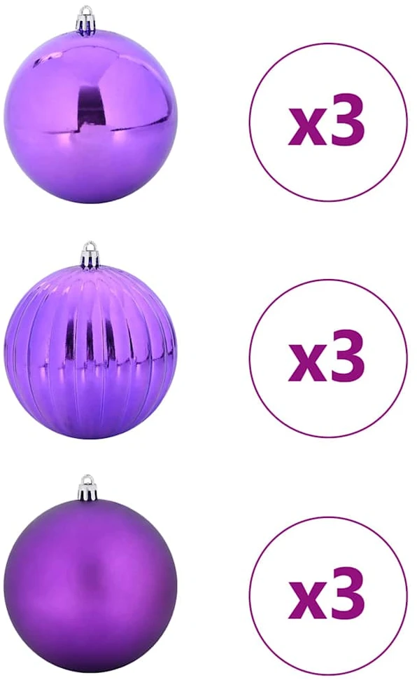 Kalėdų Burbulų Rinkinys XL 9 vnt. Alyvos Ø 15 cm Plastmasė