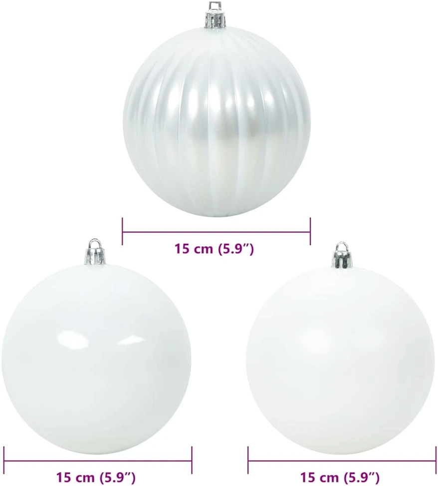 Kalėdų Burbulų Rinkinys XL 9 vnt. Balta Ø 15 cm Plastmasė