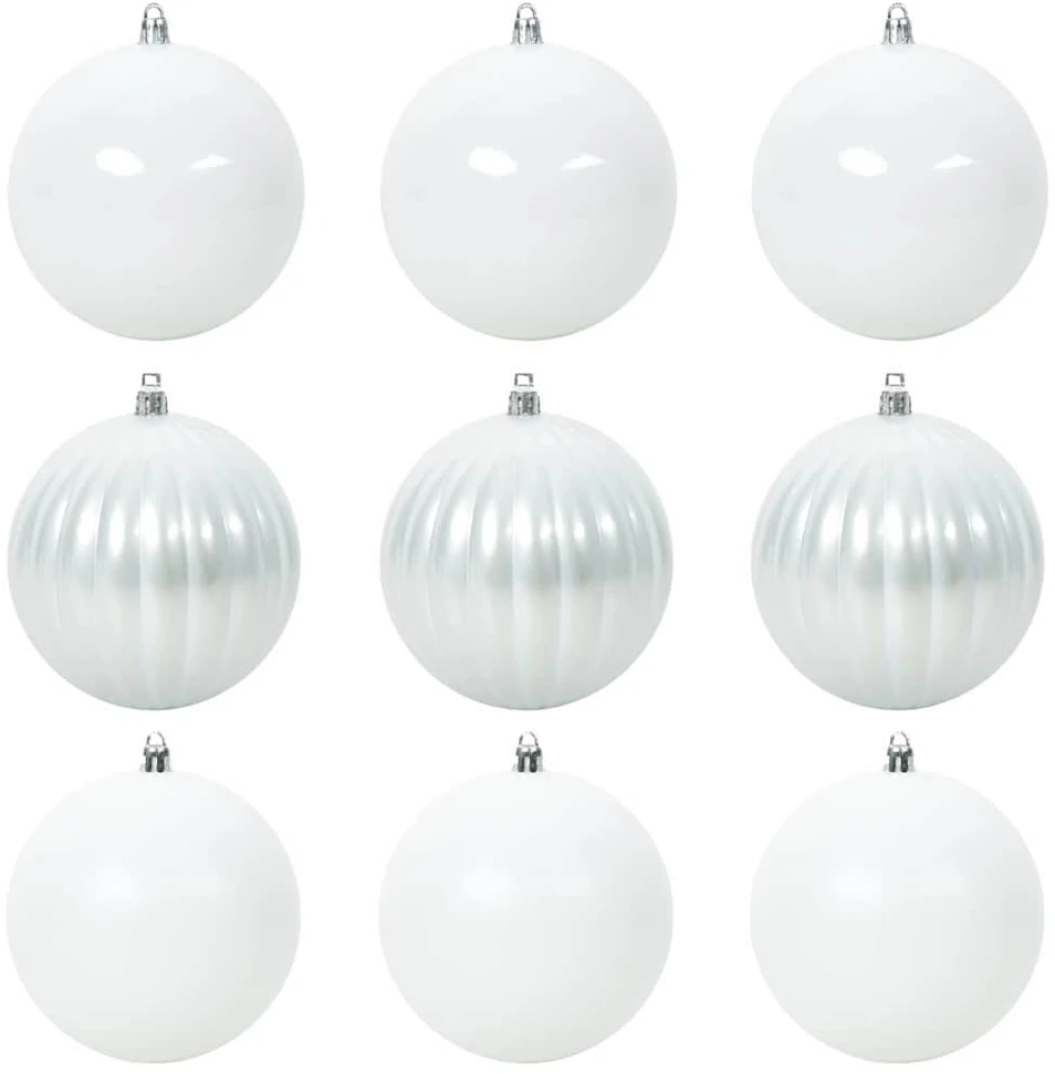 Kalėdų Burbulų Rinkinys XL 9 vnt. Balta Ø 15 cm Plastmasė