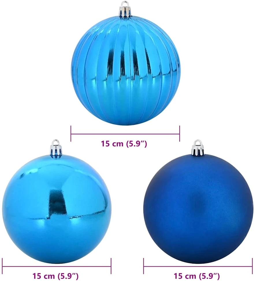 Kalėdų Burbulų Rinkinys XL 9 vnt. Mėlyna Ø 15 cm Plastmasė