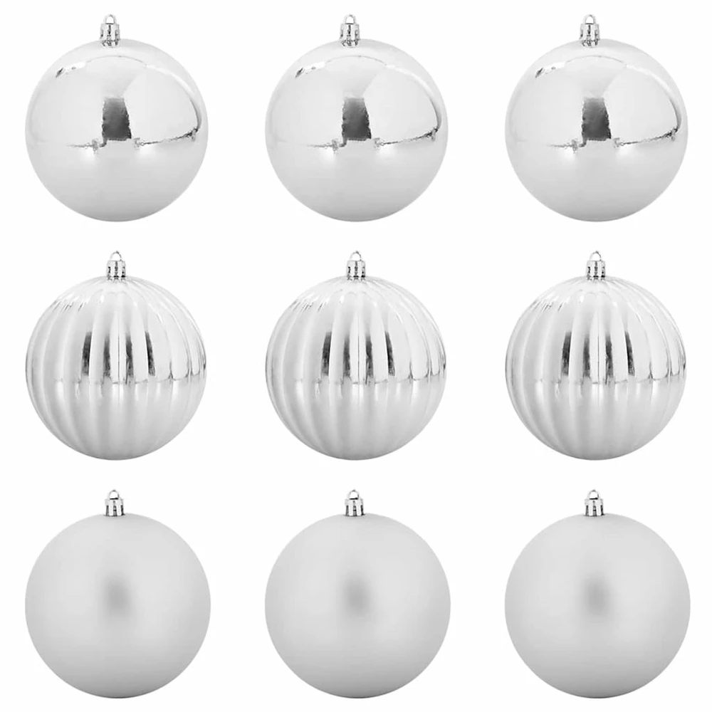 Kalėdų Burbulų Rinkinys XL 9 vnt. Sidabrinė Ø 15 cm Plastmasė
