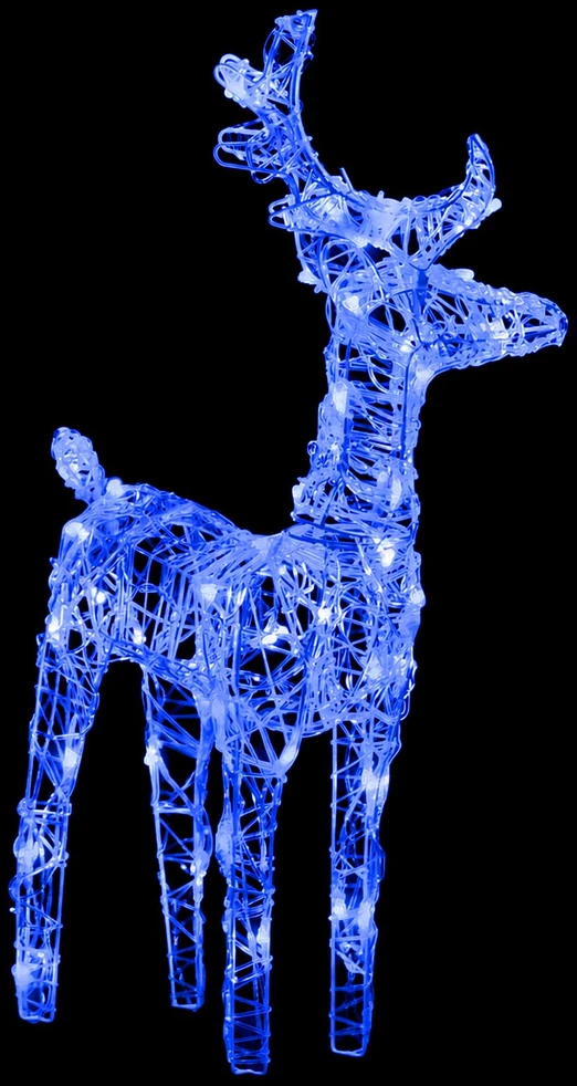 Kalėdų dekoracija elniai ir rogės, 130cm, akrilas, 160 LED