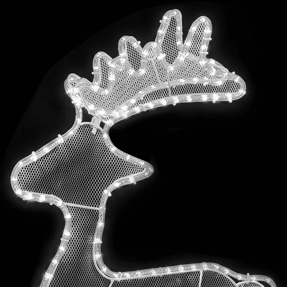 Kalėdų dekoracija elnias, 60x24x89cm, 306 LED, tinklinė