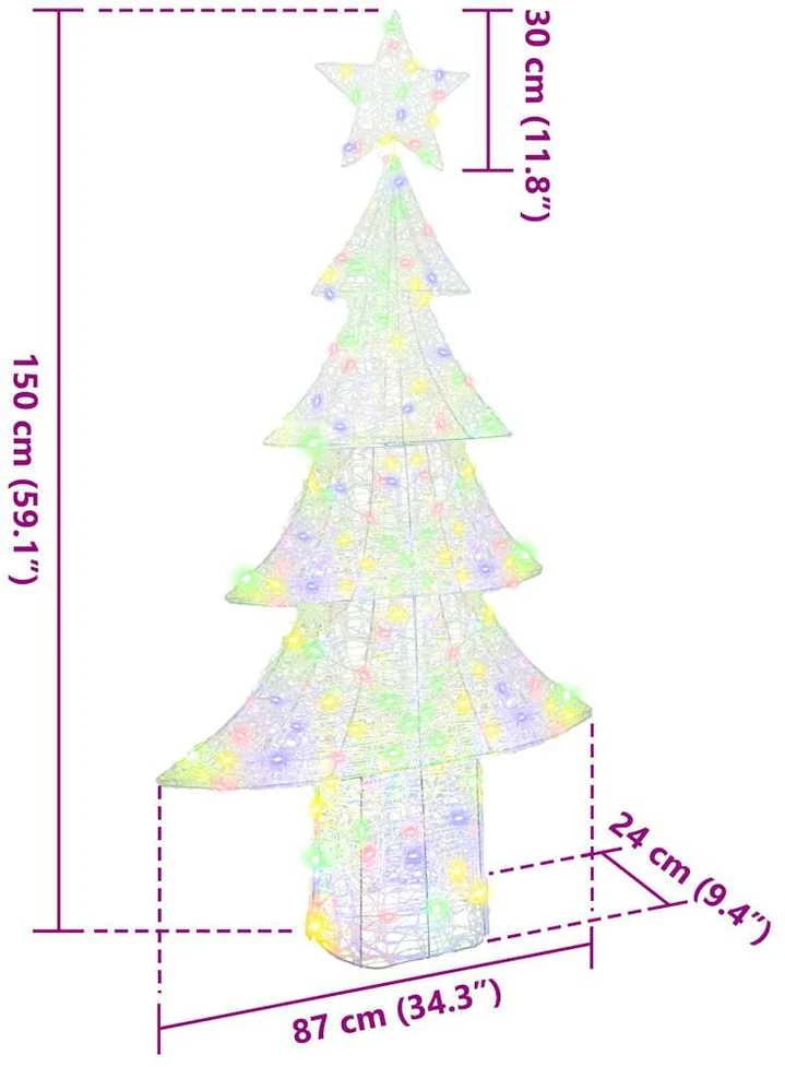 Kalėdų eglutė 240 LED Įvairiaspalvis 180 cm Akrilas