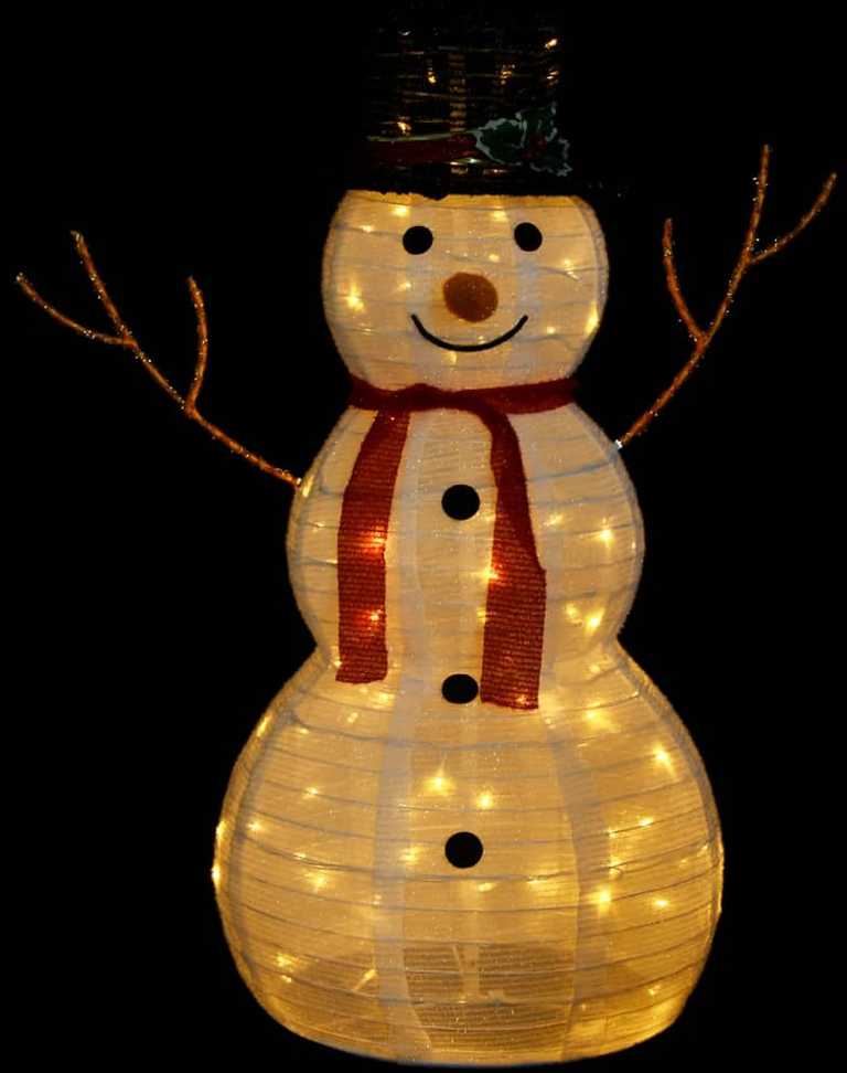 Kalėdų dekoracija sniego senis, 90cm, prabangus audinys, LED