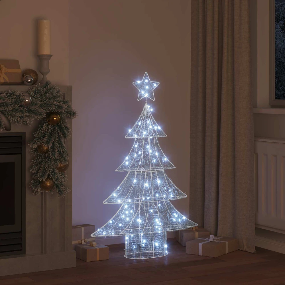 Kalėdų eglutė 100 LED Šalta balta 120 cm Akrilas