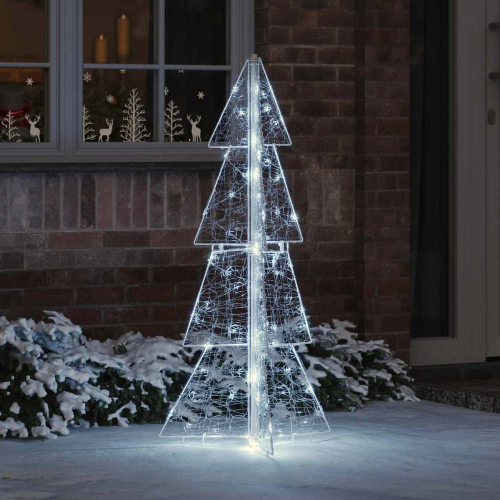 Kalėdų eglutė 100 LED Šaltas baltas 120 cm Akrilas