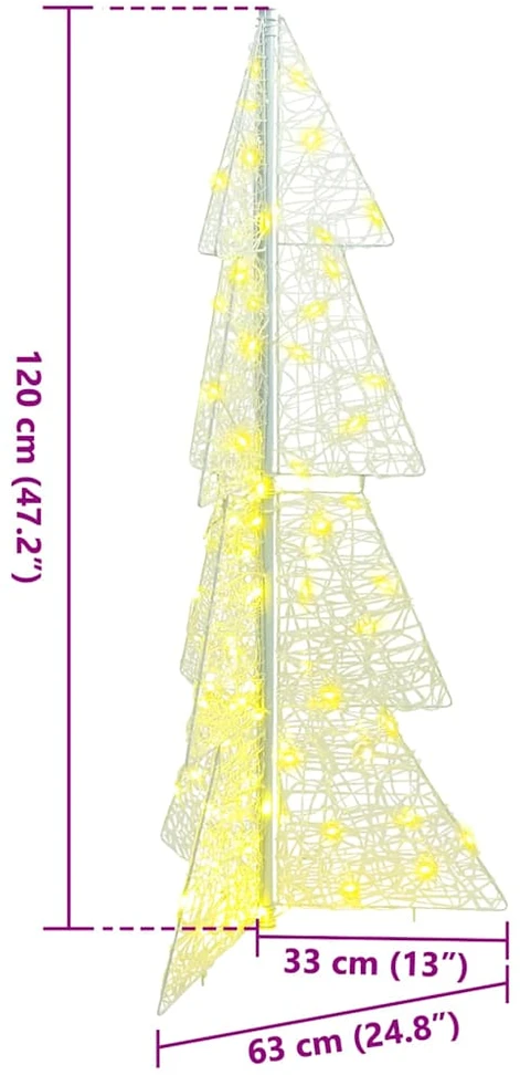 Kalėdų eglutė 100 LED Šilta balta 120 cm Akrilas