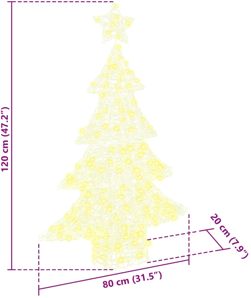Kalėdų eglutė 100 LED Šilta balta 120 cm Akrilas