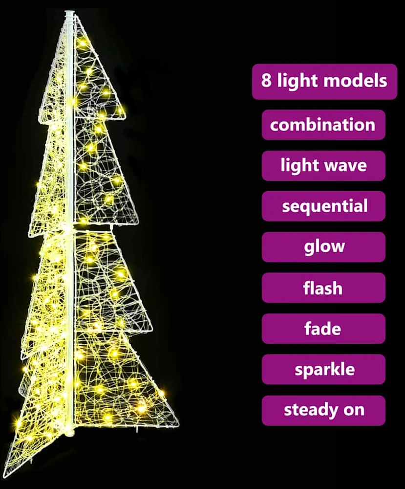 Kalėdų eglutė 100 LED Šilta balta 120 cm Akrilas