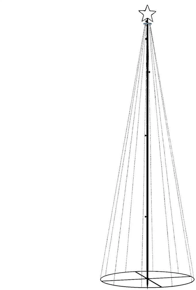 Kalėdų eglutė, 100x300cm, kūgio formos, 310 šiltų baltų LED