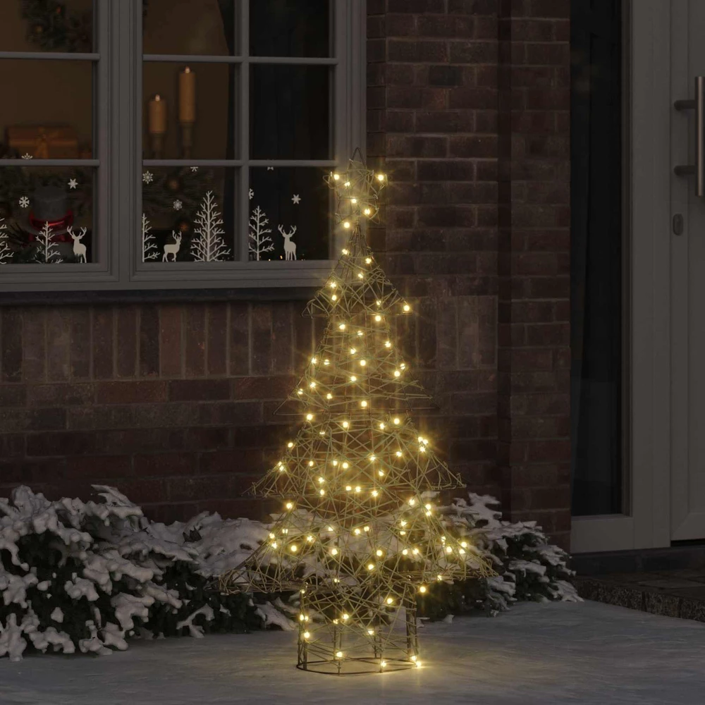 Kalėdų eglutė 120 LED Šilta balta 150 cm Ratanas