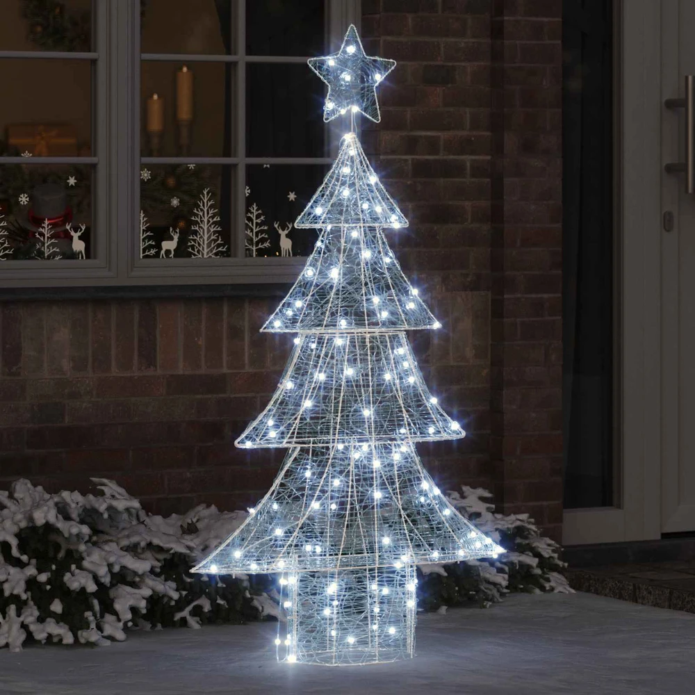 Kalėdų eglutė 160 LED Šalta balta 150 cm Akrilas