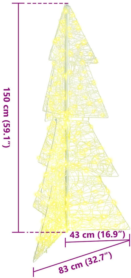 Kalėdų eglutė 160 LED Šilta balta 150 cm Akrilas