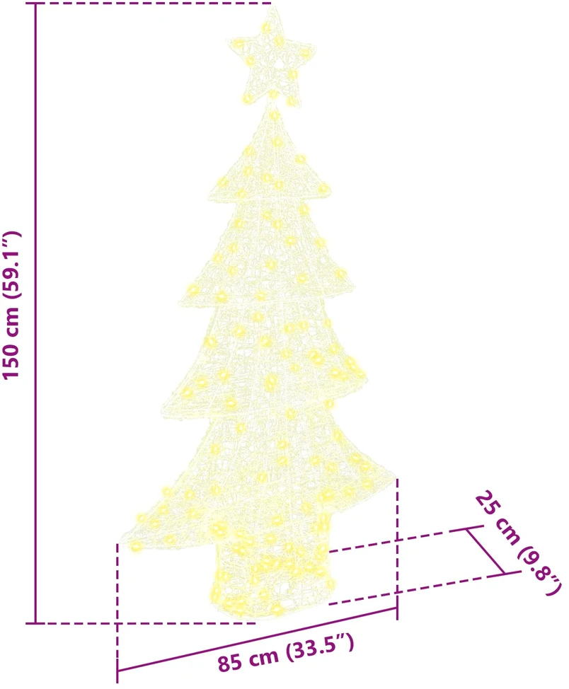 Kalėdų eglutė 160 LED Šilta balta 150 cm Akrilas