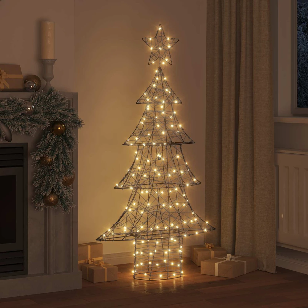Kalėdų eglutė 160 LED Šilta balta 150 cm Ratanas