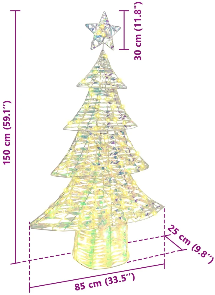 Kalėdų eglutė 160 LED Šilta balta 150 cm PET