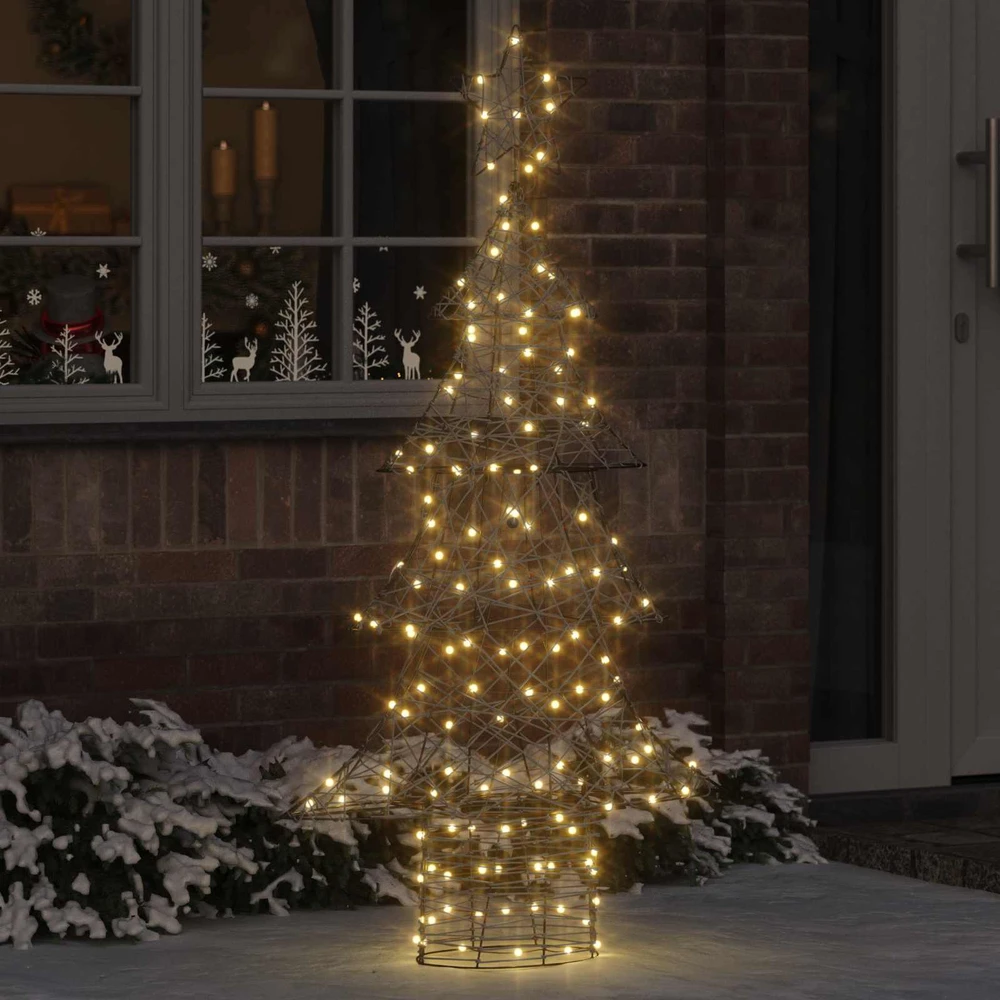 Kalėdų eglutė 160 LED Šilta balta 150 cm Ratanas