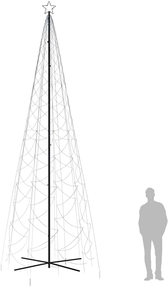 Kalėdų eglutė, 160x500cm, kūgio formos, 1400 mėlynų LED
