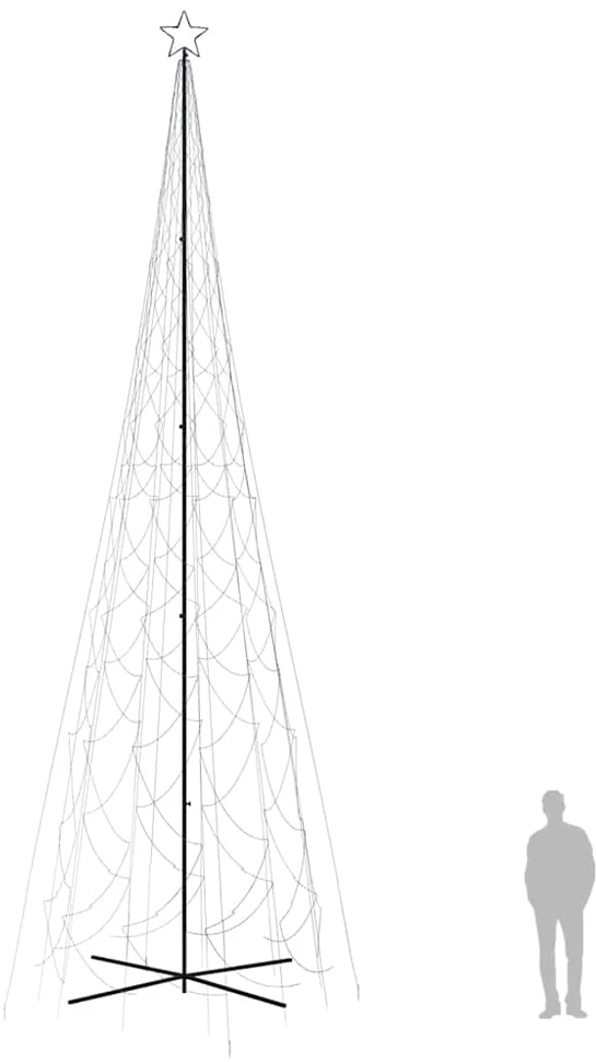 Kalėdų eglutė, 230x800cm, kūgio formos, 3000 mėlynų LED