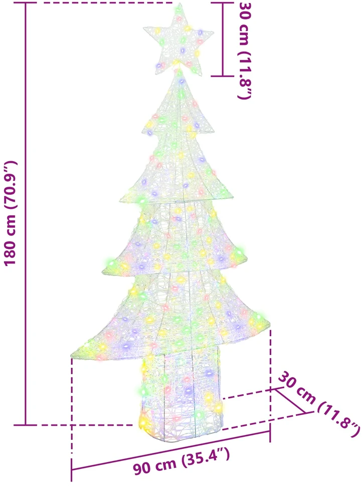 Kalėdų eglutė 240 LED Įvairiaspalvis 180 cm Akrilas