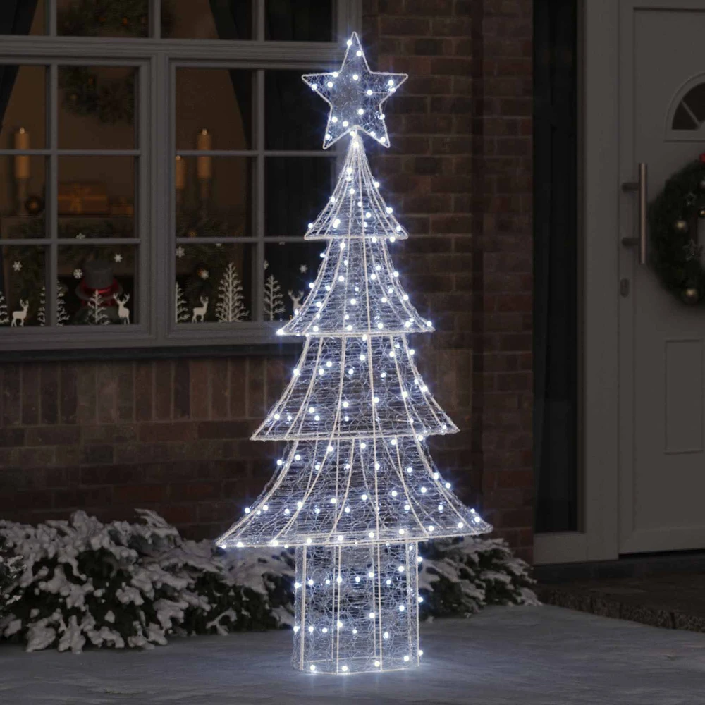 Kalėdų eglutė 240 LED Šalta balta 180 cm Akrilas