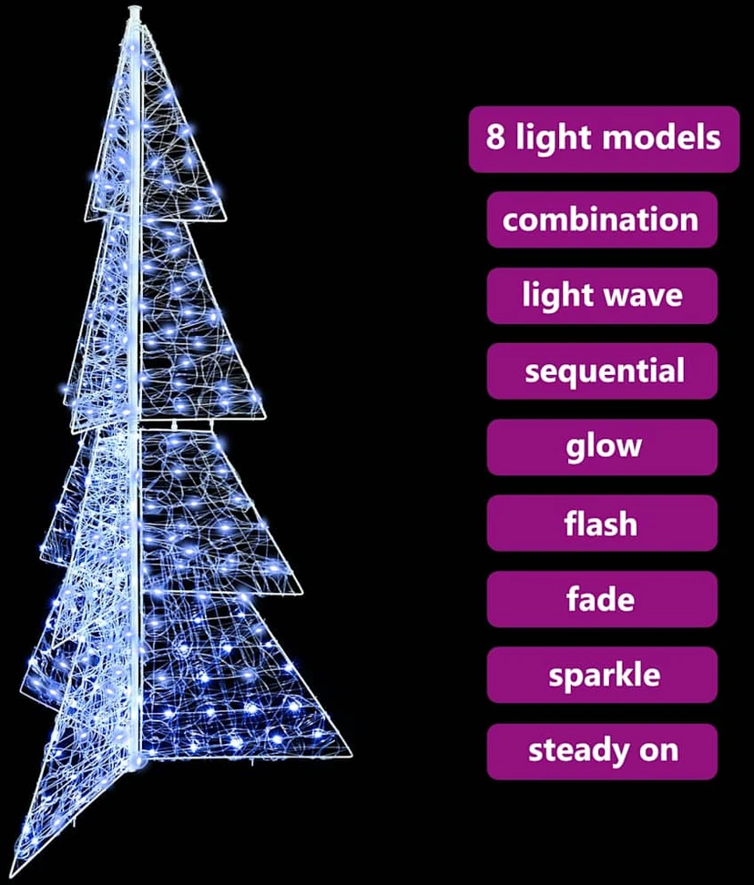 Kalėdų eglutė 240 LED Šaltas baltas 180 cm Akrilas