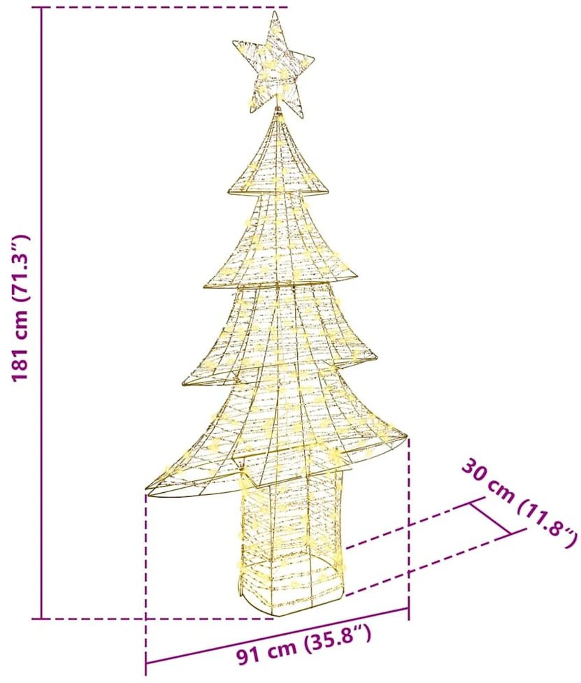 Kalėdų eglutė 240 LED Šilta balta 181 cm PET