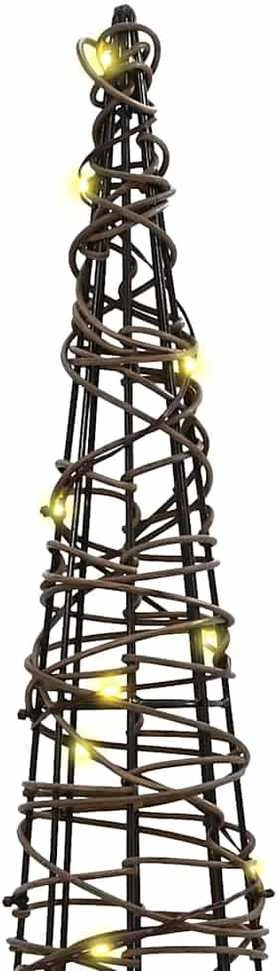 Kalėdų eglutė 3 vnt. 90 LED Šilta balta 20 x 20 x 80 cm Ratanas