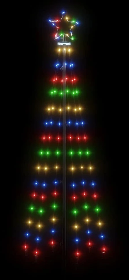 Kalėdų eglutė, 70x180cm, kūgio formos, 108 spalvotos LED