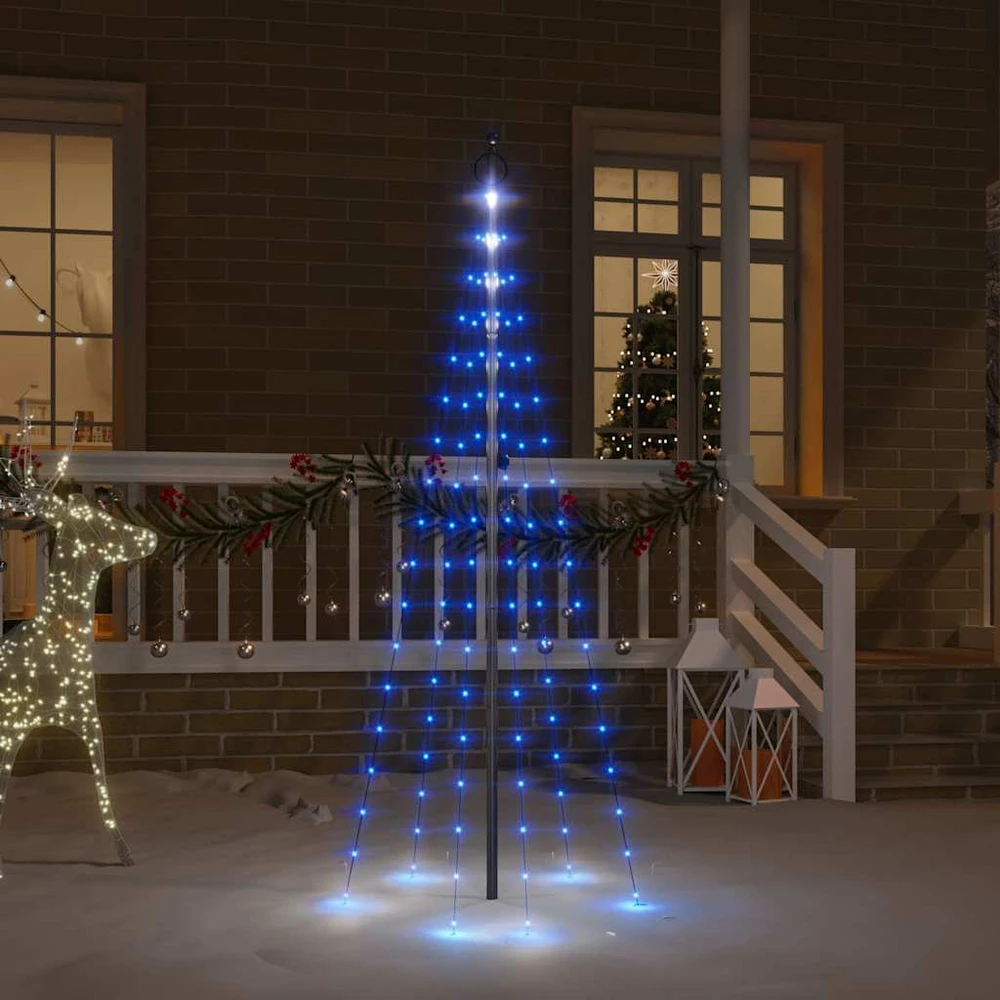 Kalėdų eglutė ant vėliavos stiebo, 180cm, 108 mėlynos LED