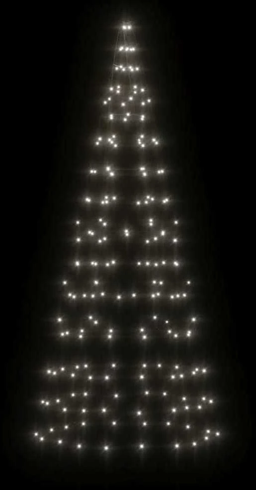 Kalėdų eglutė ant vėliavos stiebo, 180cm, 200 šaltų LED