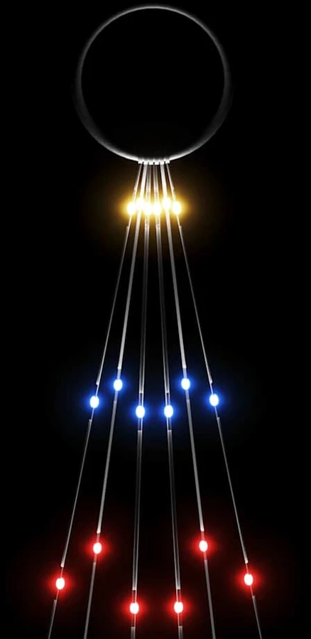 Kalėdų eglutė ant vėliavos stiebo, 180cm, 108 spalvotos LED