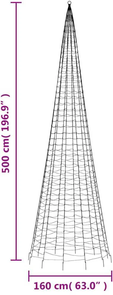 LED Kalėdų eglutė 1534 LED šaltai balta 500 cm