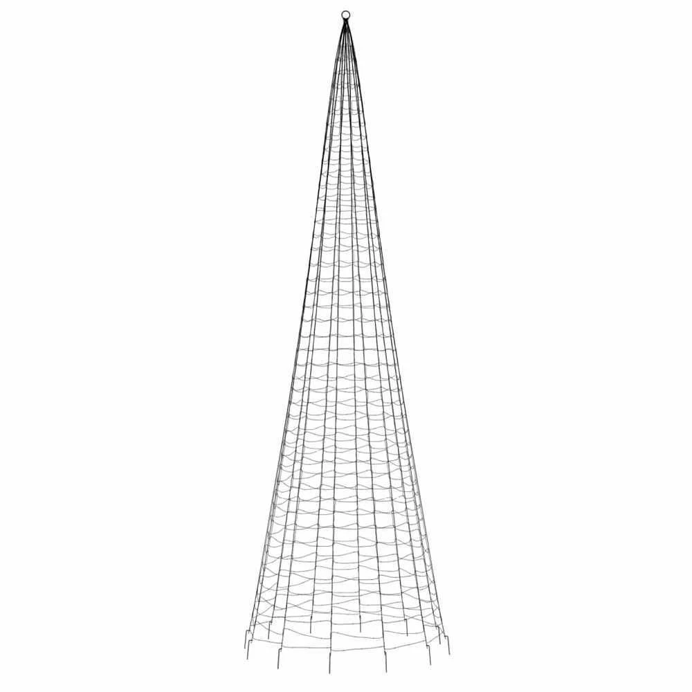 Kalėdų eglutė ant vėliavos stiebo, 500cm, 1534 mėlynos LED