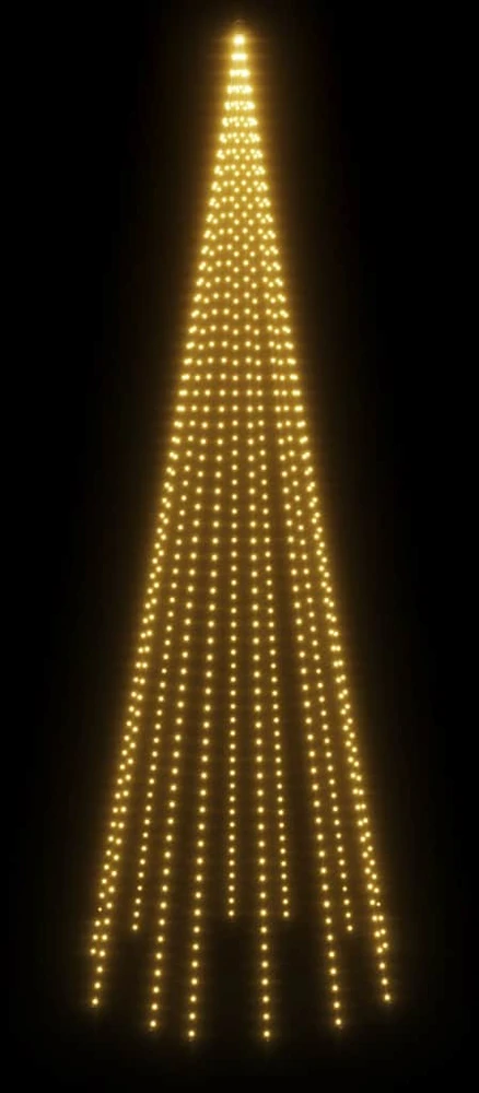 Kalėdų eglutė ant vėliavos stiebo, 500cm, 732 šiltos baltos LED