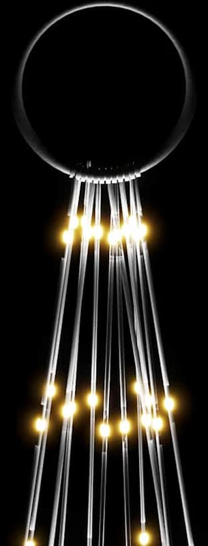 Kalėdų eglutė ant vėliavos stiebo, 500cm, 732 šiltos baltos LED