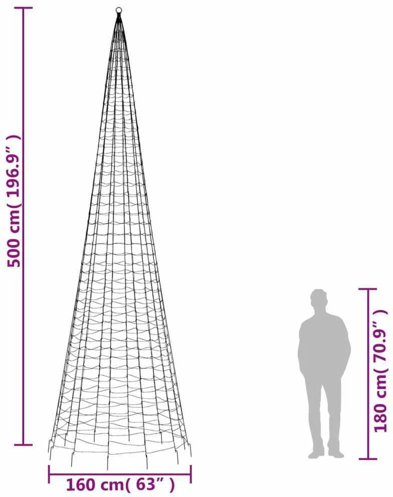 LED Kalėdų eglutė 1534 LED šaltai balta 500 cm