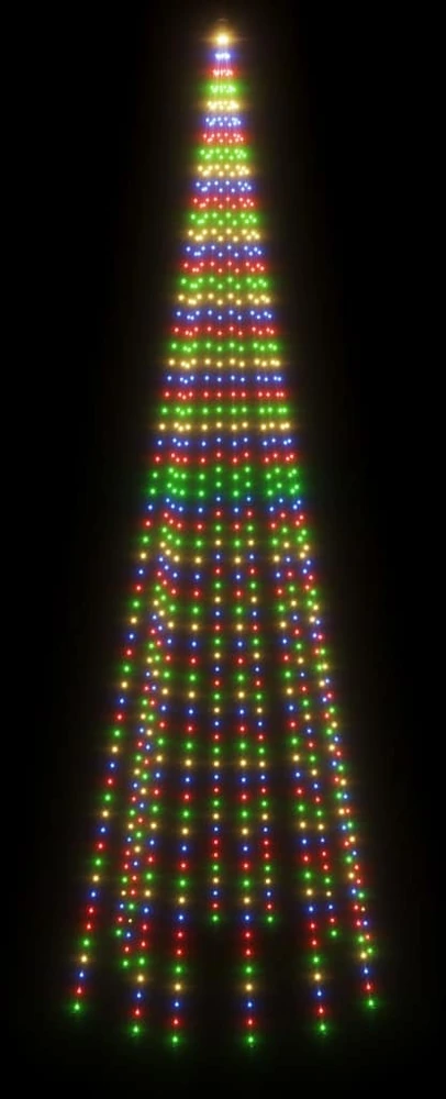 Kalėdų eglutė ant vėliavos stiebo, 500cm, 732 spalvotos LED