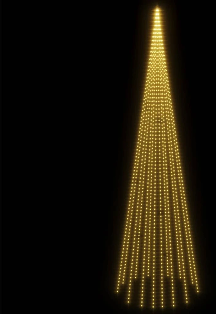 Kalėdų eglutė ant vėliavos stiebo, 800cm, 1134 šiltos LED
