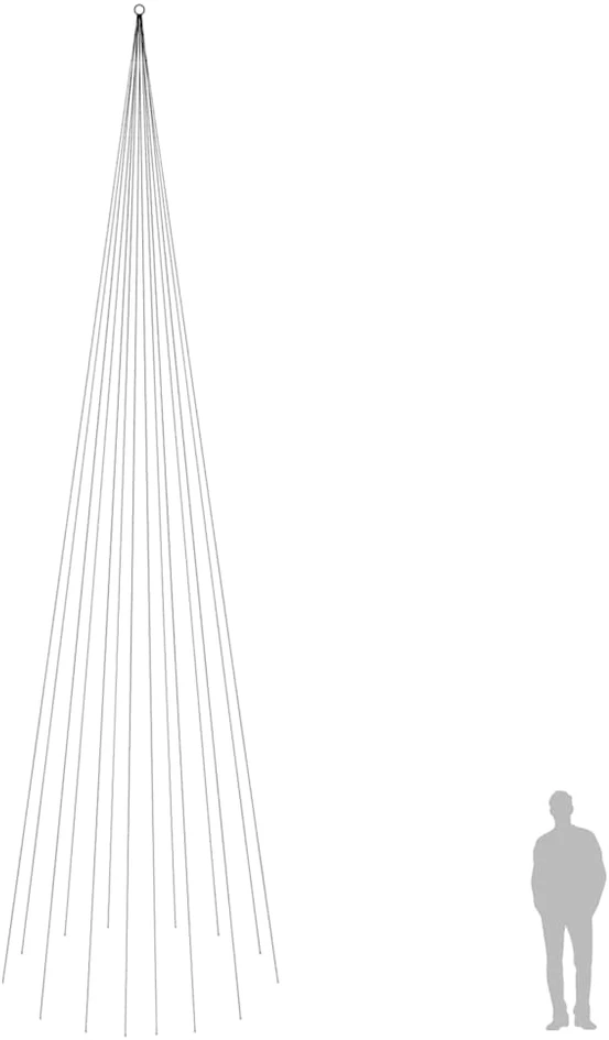 Kalėdų eglutė ant vėliavos stiebo, 800cm, 1134 spalvotos LED
