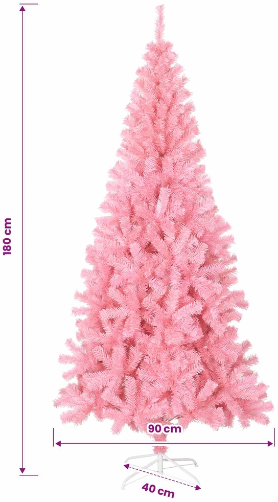 Kalėdų eglutė su LED lemputėmis Rožinė 180 cm PVC ir Plienas